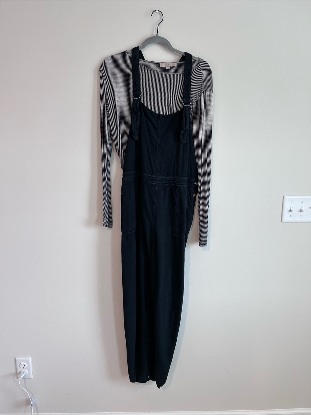 Carly Jean Los Angeles Black Denim Overalls Jumpsuit